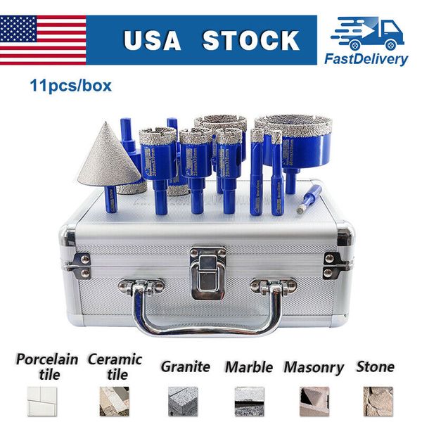 11pcs/kit Diamond Drilling Core Bit Set 6-65mm Hole Saw for Ceramic Tile Marble