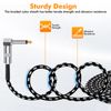 2 Pack 20ft Electric Patch Cord Guitar Amplifier Amp Cable Right Angle 90 Degree