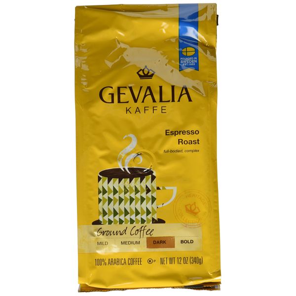 Gevalia Espresso Roast and Ground, 12-Ounce Packages (Pack of 2)