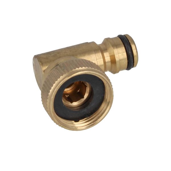 tecuro Angled tap connector with plug-in coupling and 3/4 internal thread, MS blank