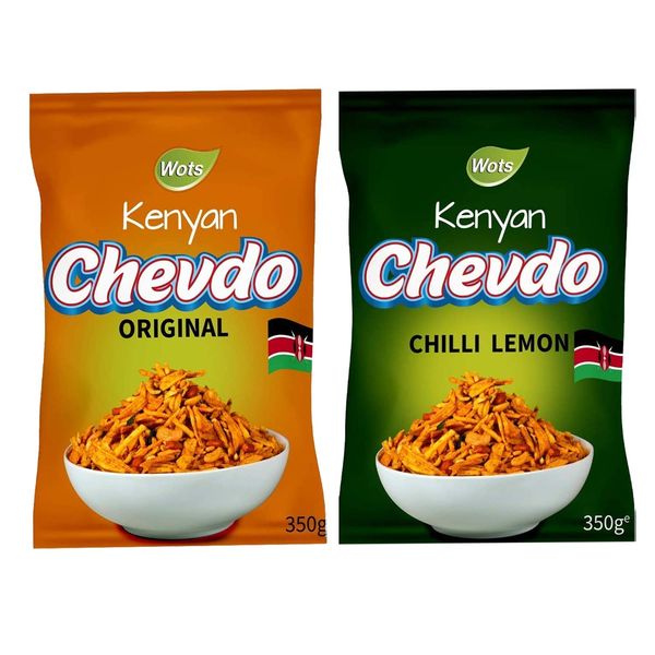 Bharti Ben Wots Kenyan Chevdo Chevda Snack Mix (Original and Chilli Lemon)