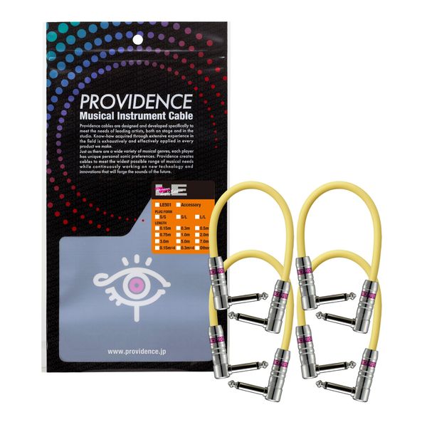 Providence LE501 5cm L/L Plug Patch Cable, Yellow 4 Pack