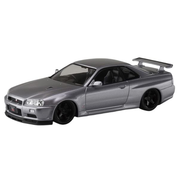 Aoshima Bunka Kyozai No. 11-SP4 1/32 The Snap Kit Series Nissan R34 Skyline GT-R Custom Wheel (Assemble Silver) Color Coded Plastic Model