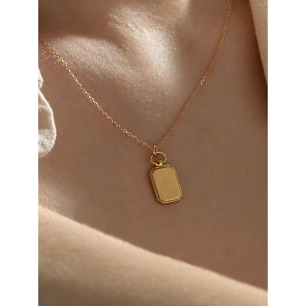 [galleryrooftop] Gallery Rooftop Message Frame Necklace 2.5 Message Frame gold Necklace 2.5 _ 14k