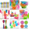 Party Essentials Hard Plastic 6-Inch Round Party/Dessert Plates, Assorted Neon, 80-Count