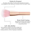 TRIXES Powder Brush - Blusher Blush -Professional Cosmetic Make Up Brush - Beauty Blender - Flawless Full Coverage - for Face Cheeks & Jawline - Rose Gold