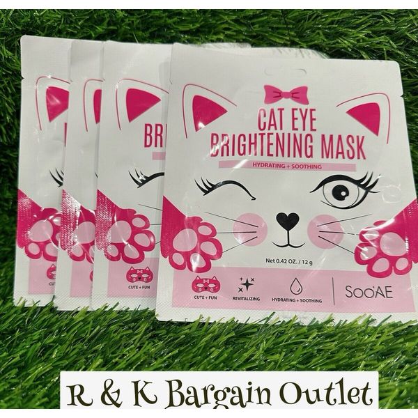 SOOAE SOO'AE Cat Eye Brightening Face Mask Hydrating Soothing Revitalizing 4 Pcs