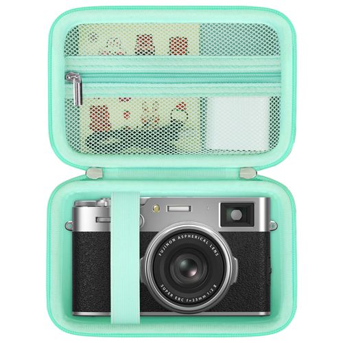 RAIALL Hard Case for Fujifilm X100VI/ X100V/ X100F/ X100S Digital Camera, Fujifilm X100VI Camera Travel Storage Bag Cover Holder, Extra Zipper Mesh Pocket Fits Cable and Batteries, Green