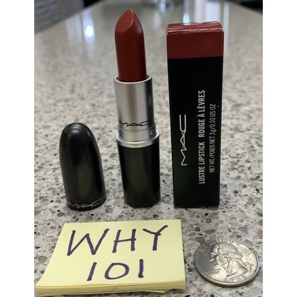 MAC Lustre Lip Care Lipstick 502 COCKNEY (Sheer Yellow Red) Lustrous Finish $19