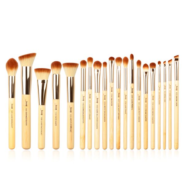 Jessup Brand 20pcs Beauty Bamboo Professional Makeup Brushes Set Make up Brush Tools kit Foundation Powder Brushes Eye Shader T145