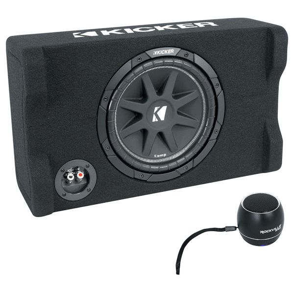 KICKER 48CDF104 Comp10 10" 300w Subwoofer+Sub Box Enclosure+Bluetooth Speaker