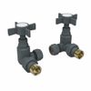 NRG Corner Manual Radiator Valves Central Heating Taps Anthracite One Pair
