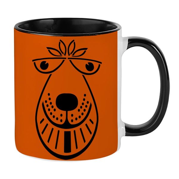 Giftme Space Hopper Retro Mug, Nostalgia Mug, 11oz Inside Coloured Ceramic Mug. (Black)