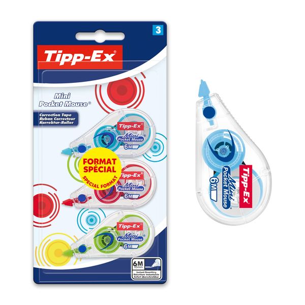 TIPP-Ex Mini Pocket Mouse Correction Tape (Pack of 3