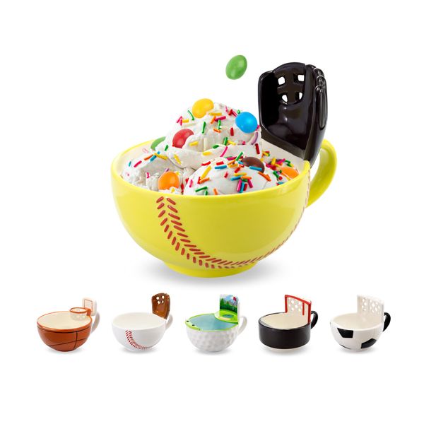 MAX'IS Creations The Softball Mug with a Glove Novelty Big Funny Coffee Mug, Cereal Soup Rice Bowl, Softball Sports Coach Mom for Team Kids Girls 8-12 12-14, for Softball Players,16oz