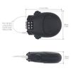 HOJLKLD Black Padlock Combination Cable Lock with 3 Digit Numeric Code, Retractable Steel Stroller Lock