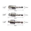 Universal Joint Oscillating Socket Adapter Set, Insertion Angle, 1/2, 3/8, 1/4, Angled, Nut, Bolt, Unplugging