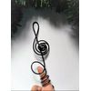 Small Treble Clef Wire Tree Topper For Mini Music Themed Christmas Tree