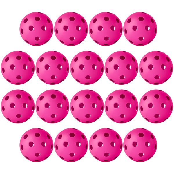 Coopay 18 Pack Baseball Practice Baseballs Plastic Hollow Airflow Soft Balls for Hitting, Baseball Training Indoor Outdoor Use (Pink)