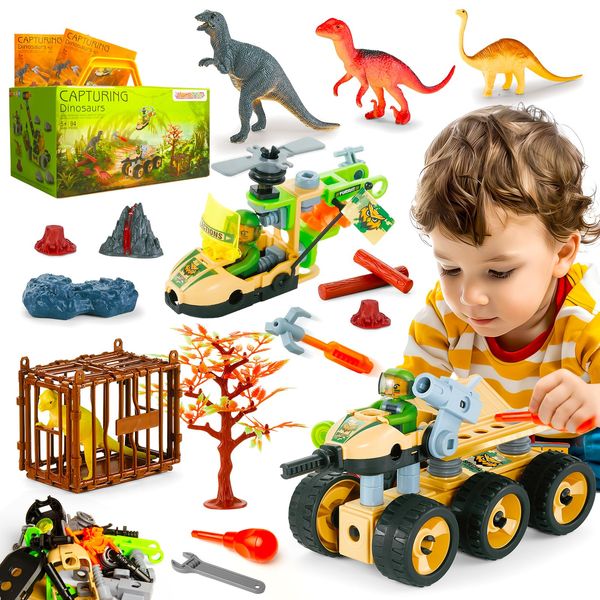 HOMETTER Building Toys, STEM Learning Kit for Preschool Kids, Engineering Toys Creative Set, Dinosaur Toys Gift for Boys Age 5 6 7 8 9 10+ Years Old