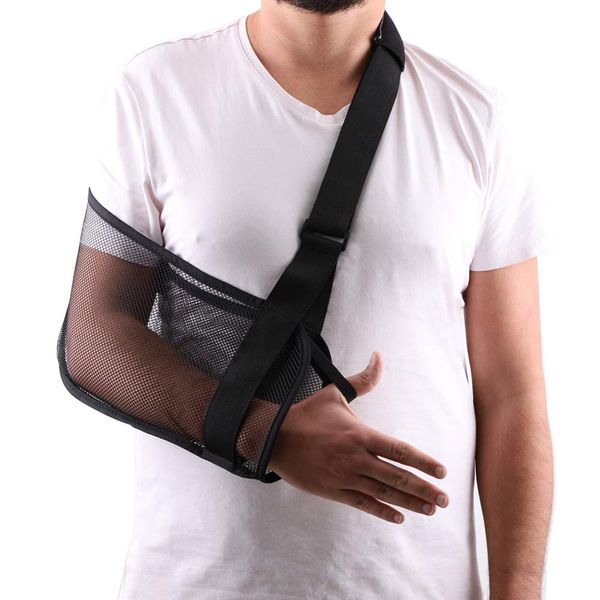 Mesh Arm Shoulder Sling Great Shower Bath Sling Used after rotator cuff Shoulder Surgery Arm Brace Support for Men and Women,Black