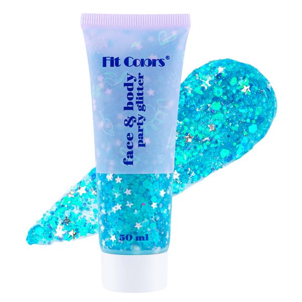 BowJian Blue Face Glitter Singer Concerts Blue Body Glitter Festival Rave Accessories Glitter Eyeshadow Blue Face Paint Blue Hair Glitter Gel Glitter Makeup Blue Glitter Hair Gel for Eye Lip Hair Nail