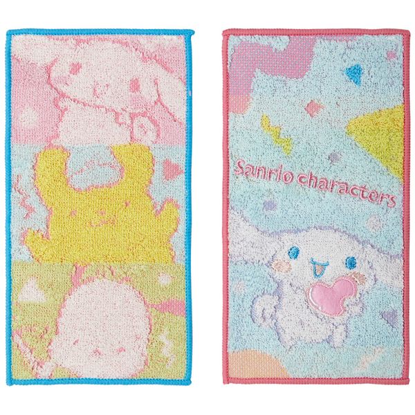 Marushin 3065015400 Half Handkerchief, Pocket Towel, Set of 2, Sanrio Characters Pastel Boys, Kindergarten, School Entrance Preparation, Kindergarten, Elementary School, Girl, Character Handkerchief