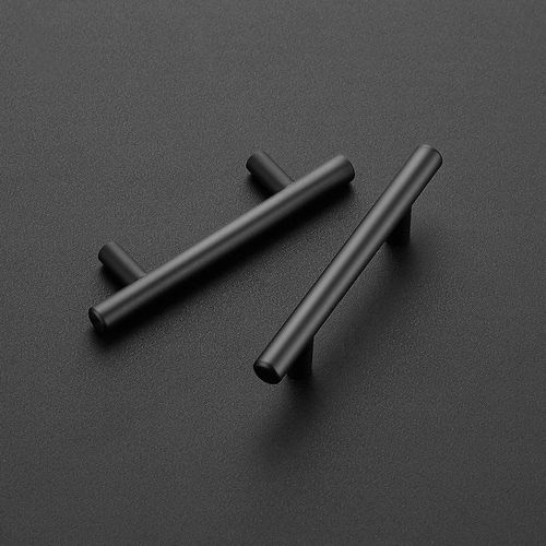 Ravinte 5 Pack 4 inch Black Cabinet Pulls Kitchen Cabinet Handles 6-3/8" Overall Length Matte Black Hardware for Cabinet