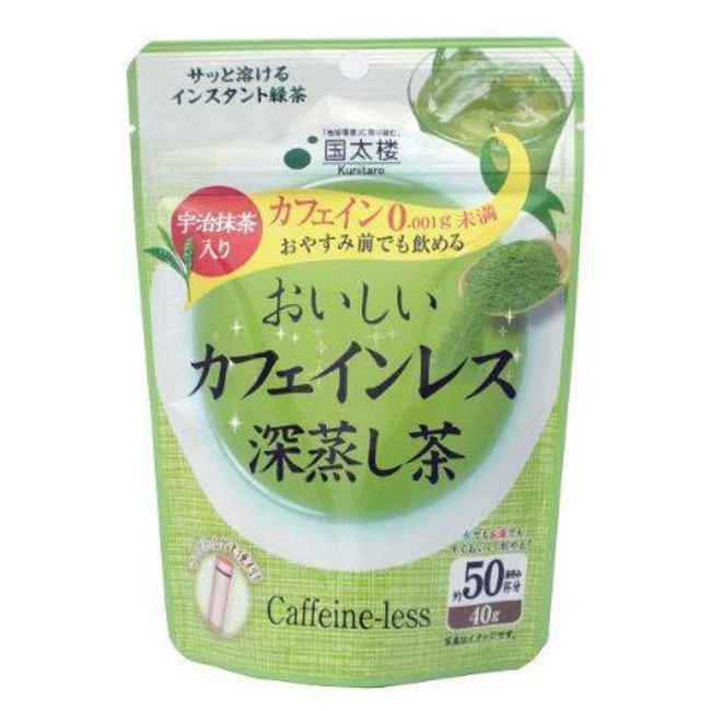 Kunitaro Fukamushicha Deep Steamed Green Tea with Matcha Caffeine-Less 40g