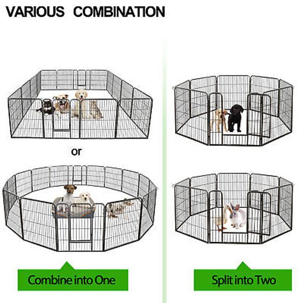 Dog Playpen 32 Inch 16 Panels Pet Fence Exercise Pen Puppy for Yard, RV, Camping