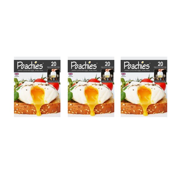 Poachies Egg Poaching x 3-60 Bags, Fabric, 17x13.5x1.5 cm