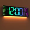 JALL 16" Large Digital Wall Clock with Remote Control, Dual Alarm with Big LED S