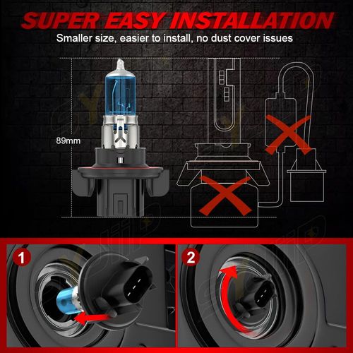 SYJIIP Compatible for Dodge Challenger Headlights 2011 2012 2013 2014, 9008 H13 Halogen Headlight High Low Beam 2504 Fog Light, Plug n Play, 6000K White, 4-Pack