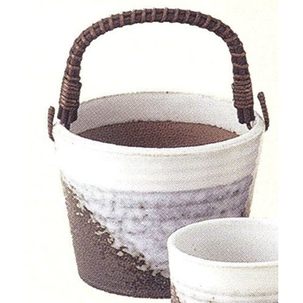 Banko Ware 09091 Ice Bucket with Tsuru, Ceramic, White Glaze, Made in Japan