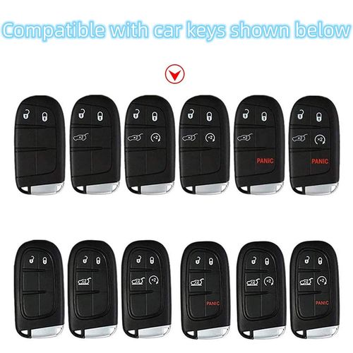 UOKEY TPU Smart Full Key Fob Cover Case Compatible with Dodge Durango Charger Challenger Ram Jeep Grand Cherokee Compass Renegade Dart Journey Chrysler 200 300.(fit for 3/4/5 Buttons)