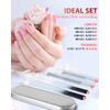 Glass Nail File and Shiner – 4PC Double Sided Etched Crystal Nail Buffer Files and Nano Nail Polishers, Professional Salon Manicure Tools Kit for Acrylic and Natural Nail, Perfect for Women & Girls