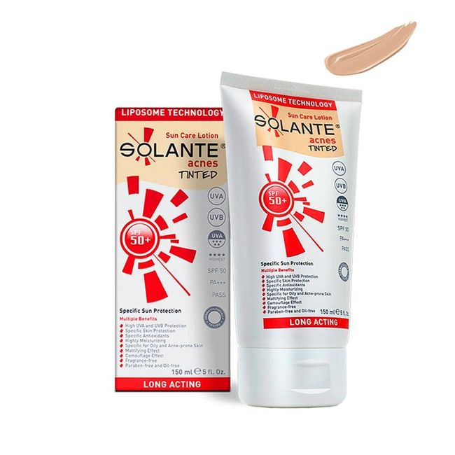 Solante 150ml Acnes Tinted SPF50 Losyon 1 Paket