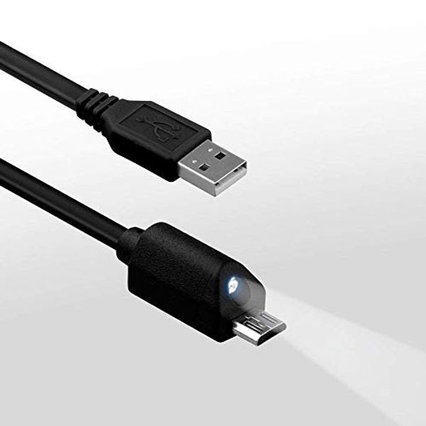 VOLT PLUS TECH Bright LED 2Pack MicroUSB Cable Compatible with Micromax Canvas Engage with Touch Activated LED Light and 480Mbps Data Transfer! (5ft)