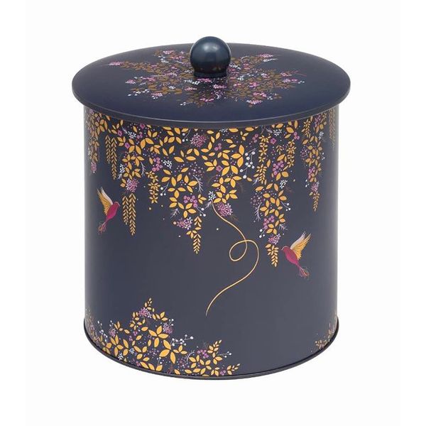 Elite Gift Boxes Sara Miller - Chelsea Dark Blue Birds Biscuit Barrel - 170 (d) x 173mm