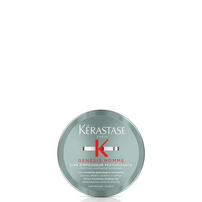 Kérastase Genesis Homme, Instant Thickening Moulding Clay, For Weakened & Thinning Hair, Cire d'Épaisseur Texturisante, 75ml