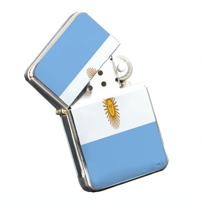 Elements of Space Argentina Flag - Silver Chrome Pocket Lighter