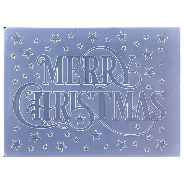 KWELLAM Words Merry Christmas Star Background Plastic Embossing Folders for Card Making Scrapbooking and Other Paper Crafts 22092615