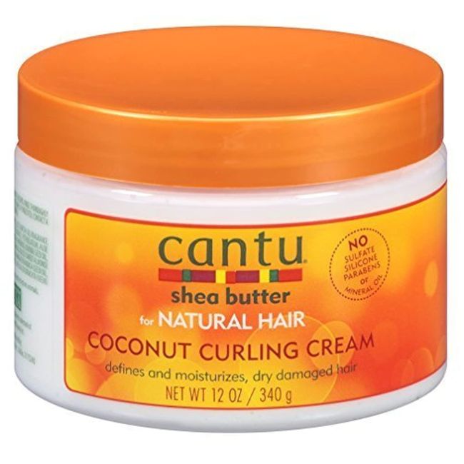 Cantu Natural Hair Coconut Curling Cream 12 Ounce Jar (2 Pack)