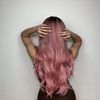 VAIRETY Long Pink Wig with Bangs, 26 inch Long Wavy Bob Wig, Ombre Pink Heat Resistant Synthetic Wigs for Women, Women's Wigs for Daily Party Wear