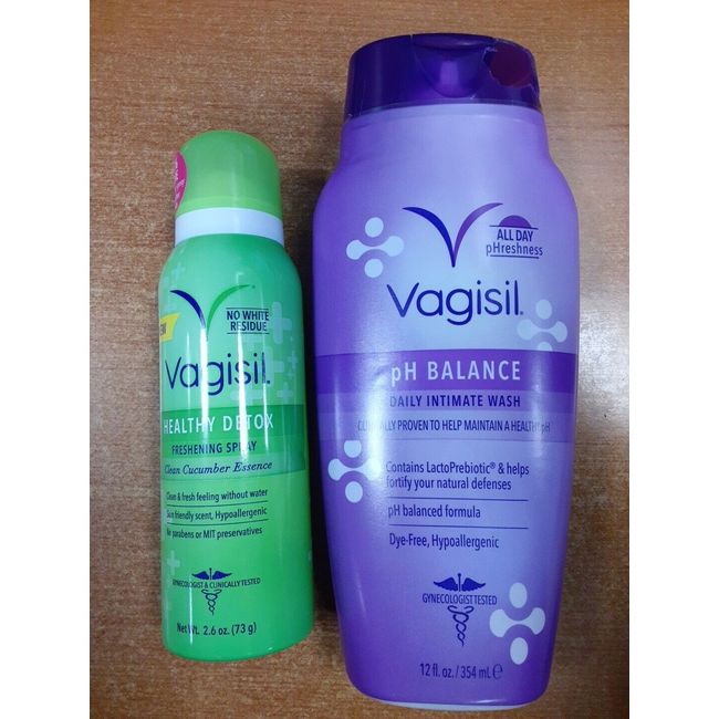 Vagisil Combo Pack: pH Balance Daily Wash & Cucumber Freshening Spray   - E6C