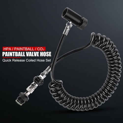 EVTSCAN Remote Line Kit, Paintball Marker Remote Coil Cylinder Connection Valve Paintball Hose Corrugated Hose with Remote On/Off Valve