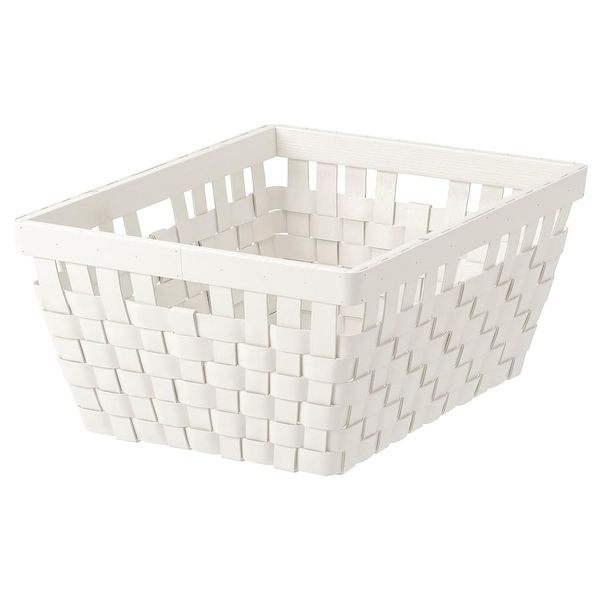 Basket, white, 38x29x16 cm (1)
