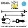 Pinhead PH111 Quick Release Wheel/Seatpost Lock 3 Pack Bicycle Set, Black