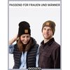 Occulto Leatherpatch Winter Mütze Beanie Bordeaux Rot