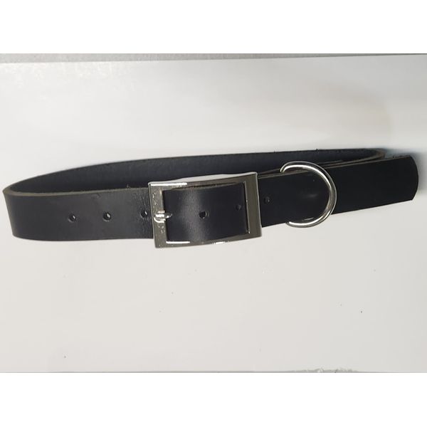 leather dog collar large black